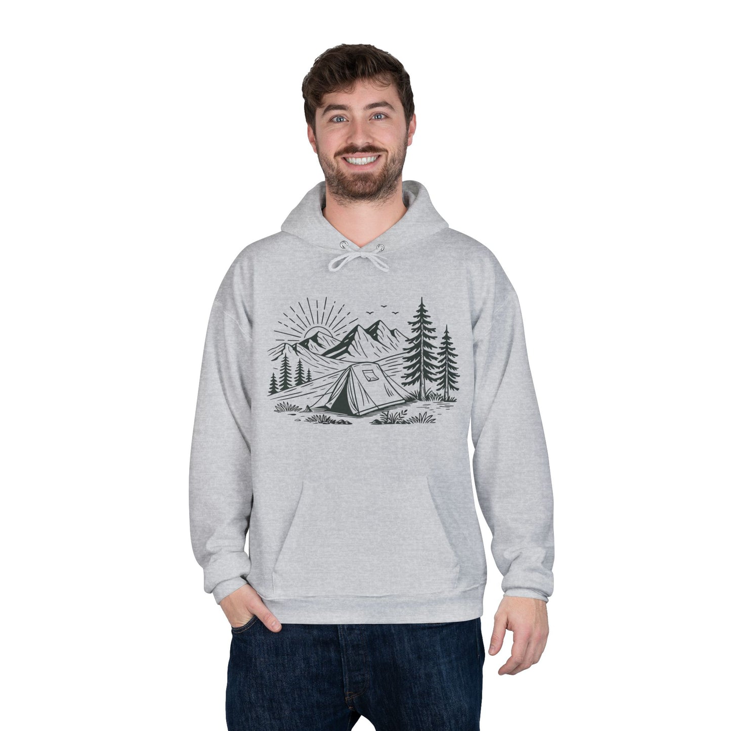 camping unisex hoodie (available in 11 colors)