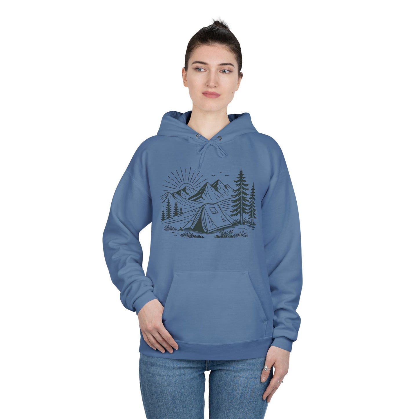 camping unisex hoodie (available in 11 colors)