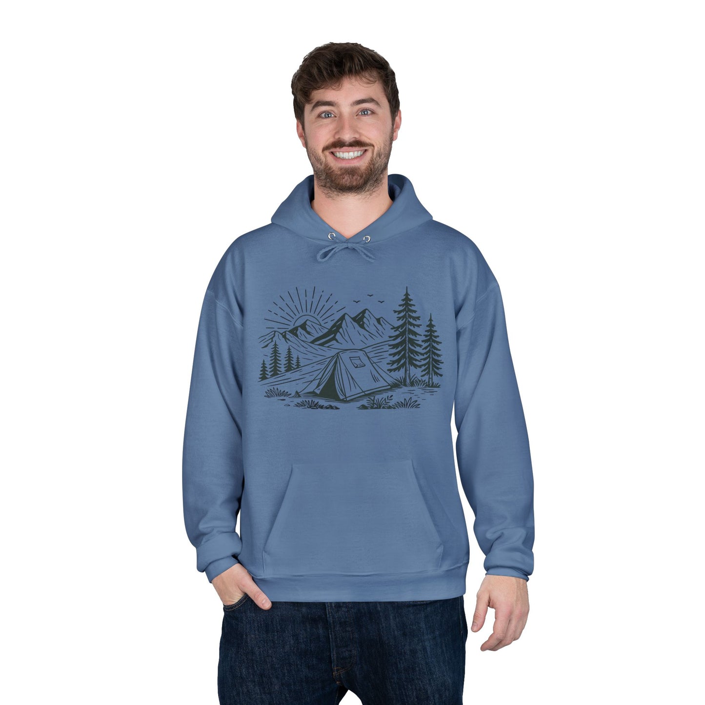 camping unisex hoodie (available in 11 colors)