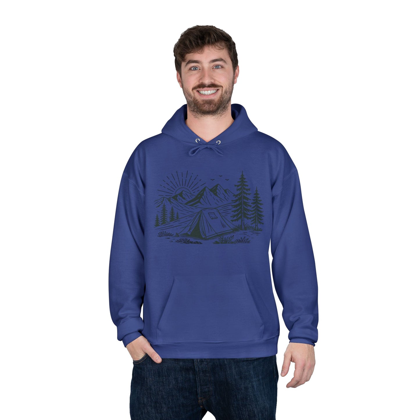camping unisex hoodie (available in 11 colors)
