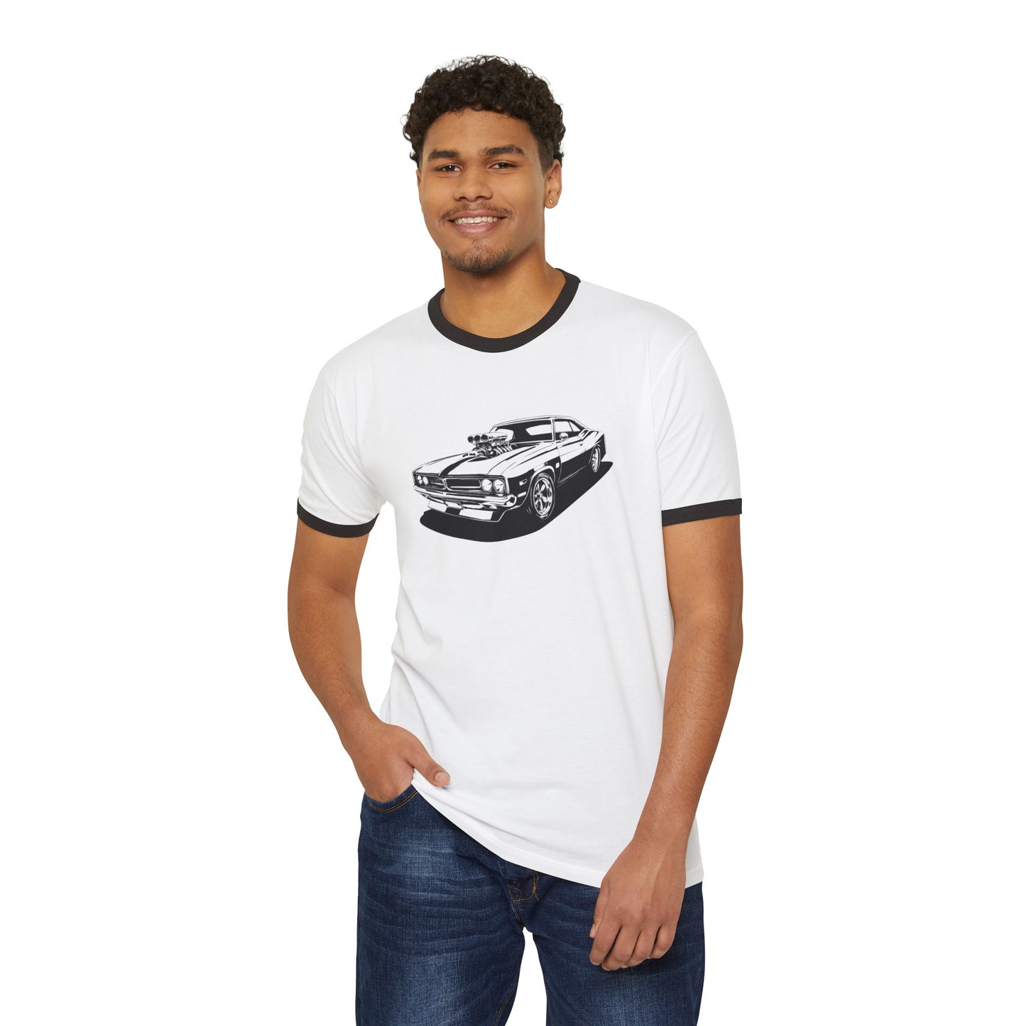 muscle car unisex ringer tee