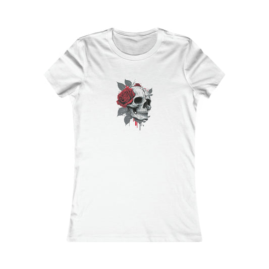 skull with rose babydoll tee