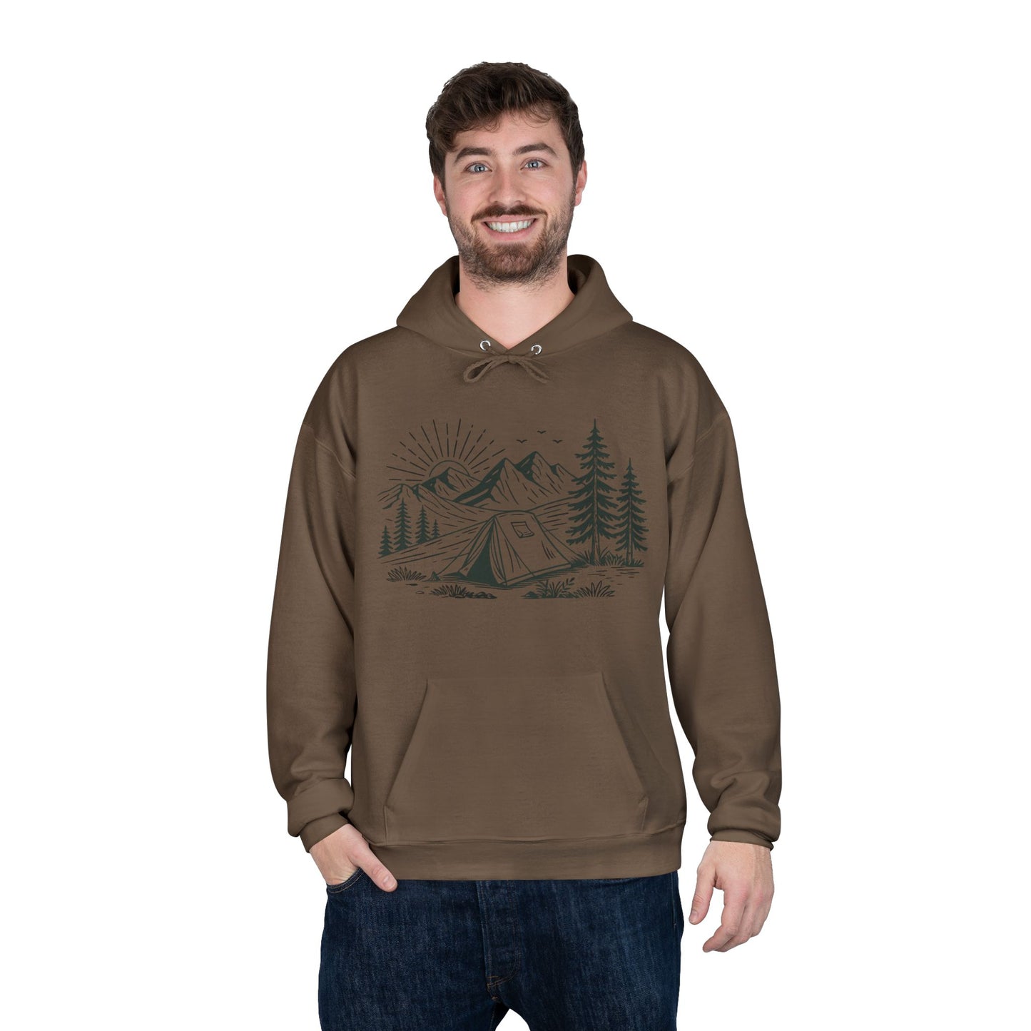 camping unisex hoodie (available in 11 colors)