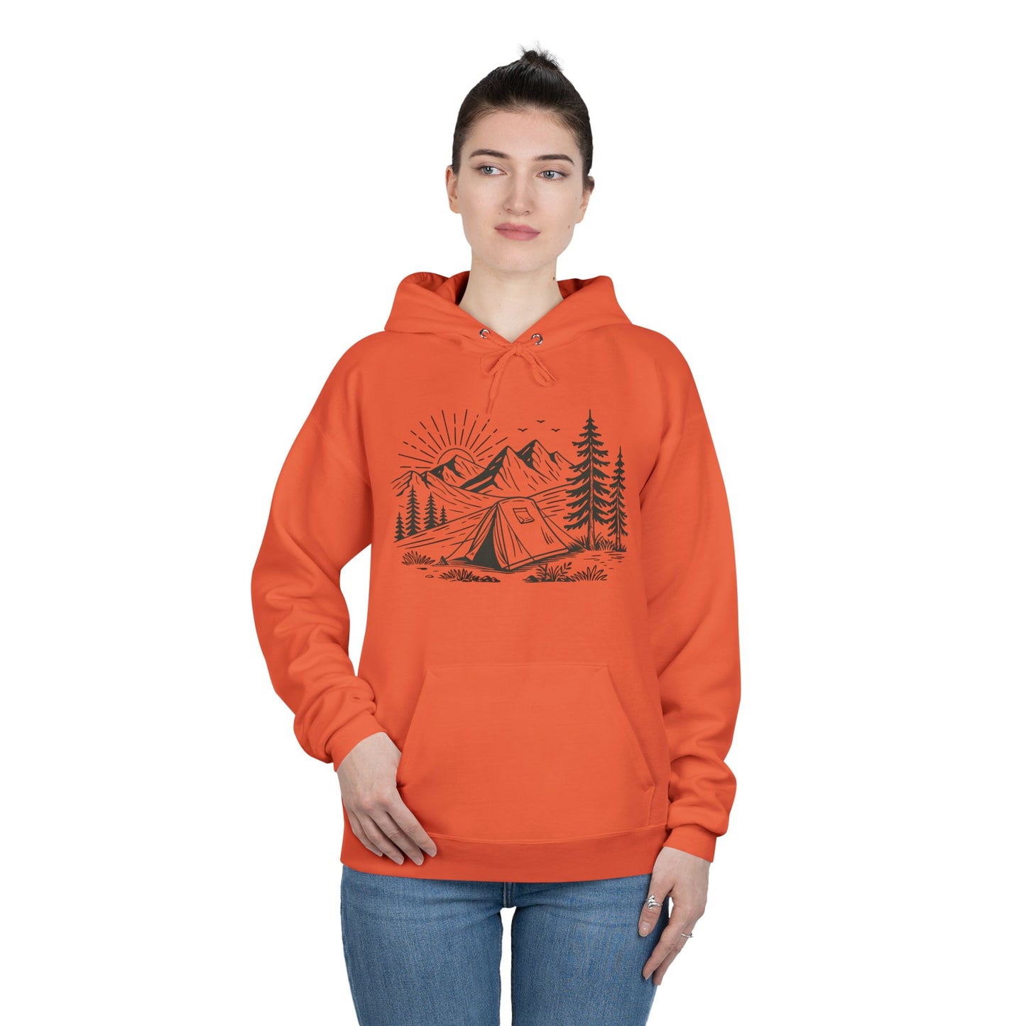camping unisex hoodie (available in 11 colors)